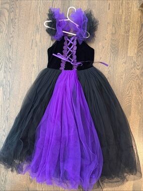 Trish Scully Kids Purple & Black Tulle Villain Costume Dress